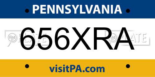 656XRA Pennsylvania License Plate