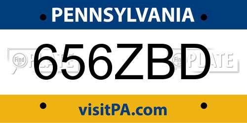 656ZBD Pennsylvania License Plate