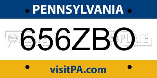 656ZBO Pennsylvania License Plate