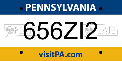 656ZI2 Pennsylvania License Plate