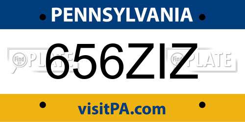 656ZIZ Pennsylvania License Plate