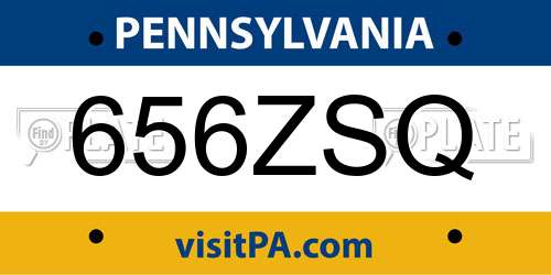 656ZSQ Pennsylvania License Plate
