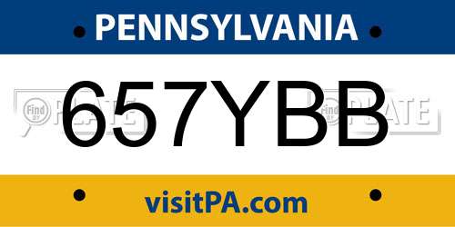 657YBB Pennsylvania License Plate