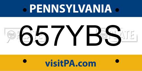 657YBS Pennsylvania License Plate