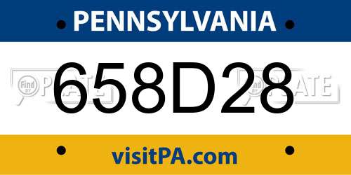 658D28 Pennsylvania License Plate