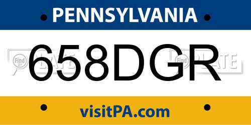 658DGR Pennsylvania License Plate