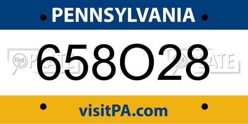 658O28 Pennsylvania License Plate