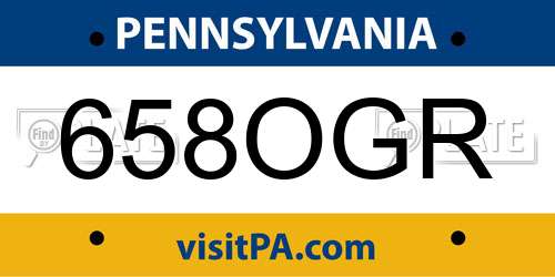 658OGR Pennsylvania License Plate