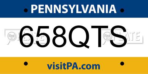 658QTS Pennsylvania License Plate