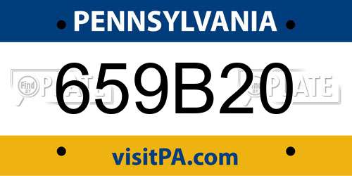 659B20 Pennsylvania License Plate