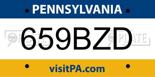 659BZD Pennsylvania License Plate