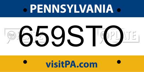 659STO Pennsylvania License Plate