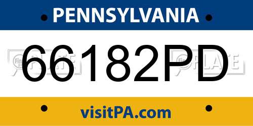 66182PD Pennsylvania License Plate