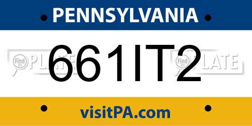 661IT2 Pennsylvania License Plate