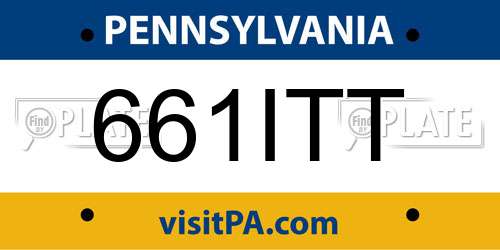 661ITT Pennsylvania License Plate