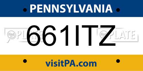 661ITZ Pennsylvania License Plate