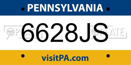 6628JS Pennsylvania License Plate