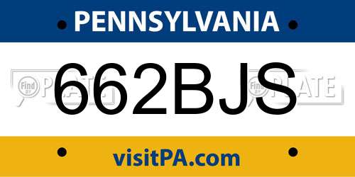 662BJS Pennsylvania License Plate
