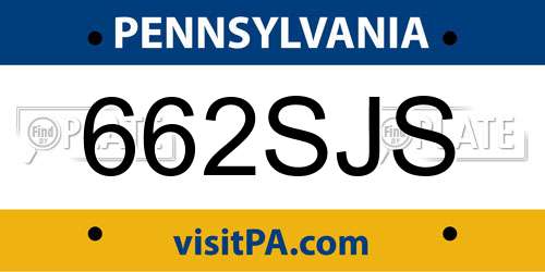662SJS Pennsylvania License Plate