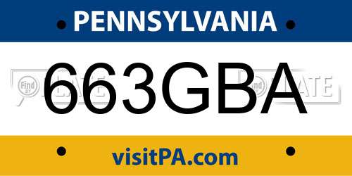663GBA Pennsylvania License Plate