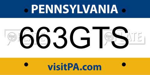 663GTS Pennsylvania License Plate