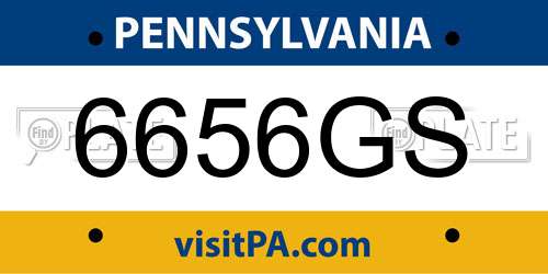 6656GS Pennsylvania License Plate