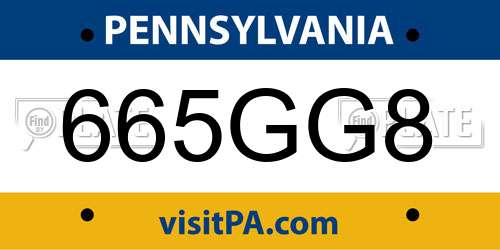 665GG8 Pennsylvania License Plate
