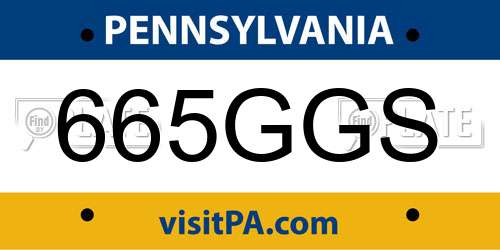 665GGS Pennsylvania License Plate