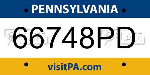 66748PD Pennsylvania License Plate