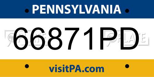 66871PD Pennsylvania License Plate