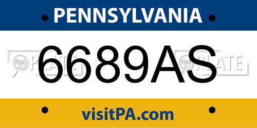 6689AS Pennsylvania License Plate
