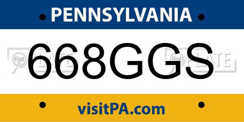668GGS Pennsylvania License Plate