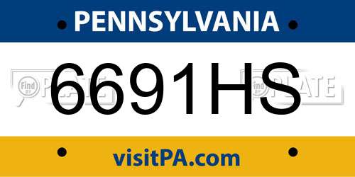 6691HS Pennsylvania License Plate