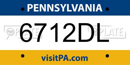 6712DL Pennsylvania License Plate