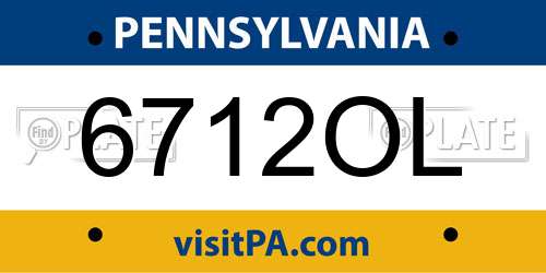 6712OL Pennsylvania License Plate