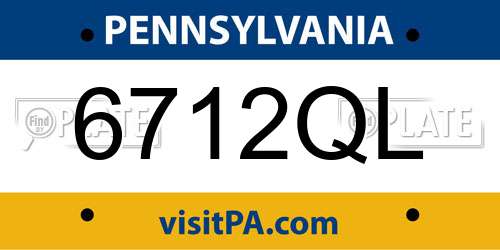 6712QL Pennsylvania License Plate