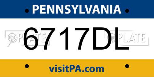 6717DL Pennsylvania License Plate