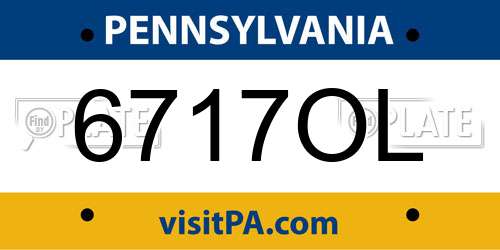 6717OL Pennsylvania License Plate