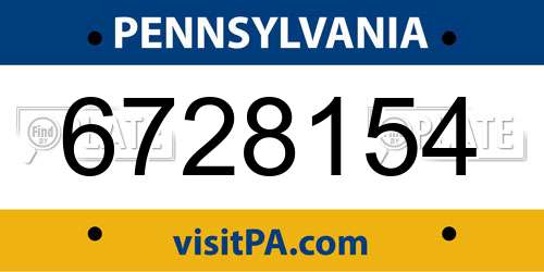 6728154 Pennsylvania License Plate