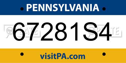 67281S4 Pennsylvania License Plate