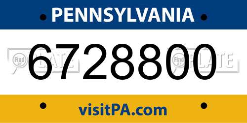6728800 Pennsylvania License Plate