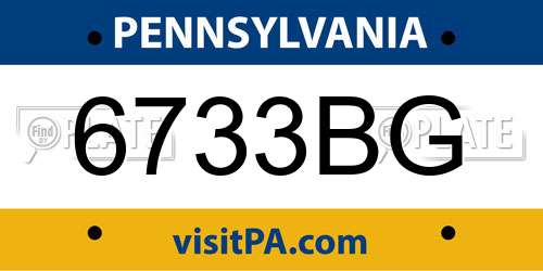 6733BG Pennsylvania License Plate