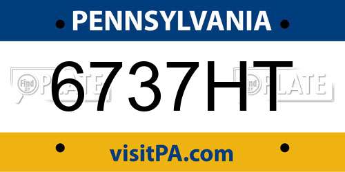 6737HT Pennsylvania License Plate