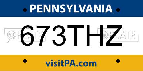 673THZ Pennsylvania License Plate