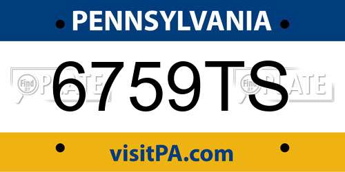 6759TS Pennsylvania License Plate