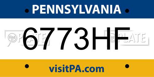 6773HF Pennsylvania License Plate