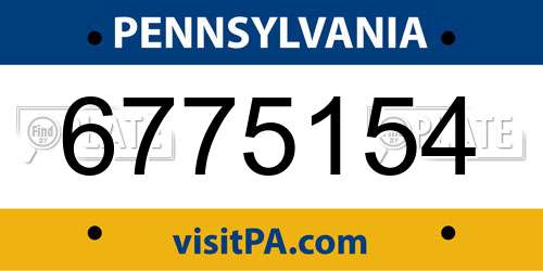 6775154 Pennsylvania License Plate