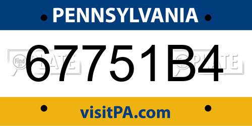 67751B4 Pennsylvania License Plate