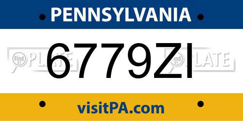 6779ZI Pennsylvania License Plate