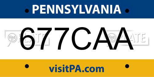 677CAA Pennsylvania License Plate